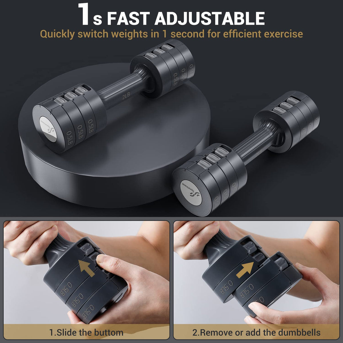 Adjustable Dumbbells Hand Weights Set G6614