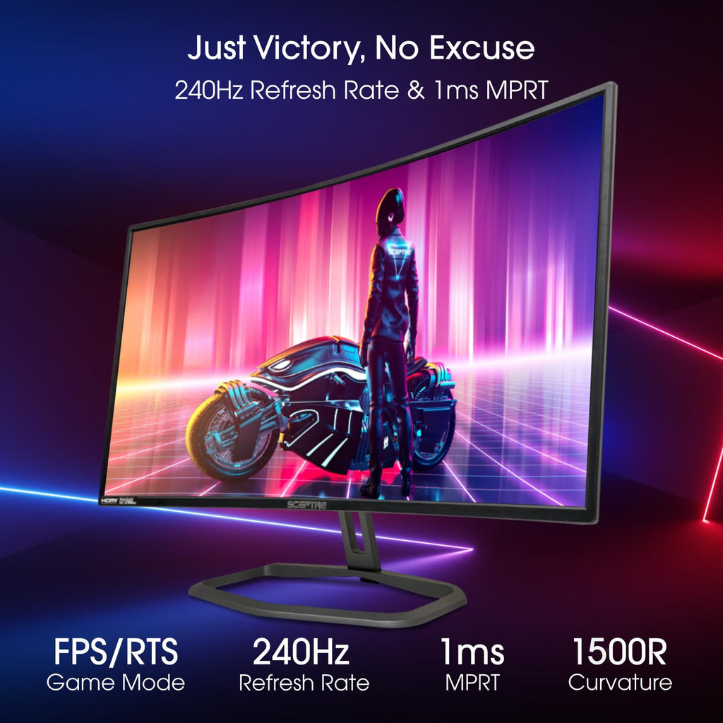 Curved 32-Inch 1080p 240Hz 1ms Gaming Monitor Y490