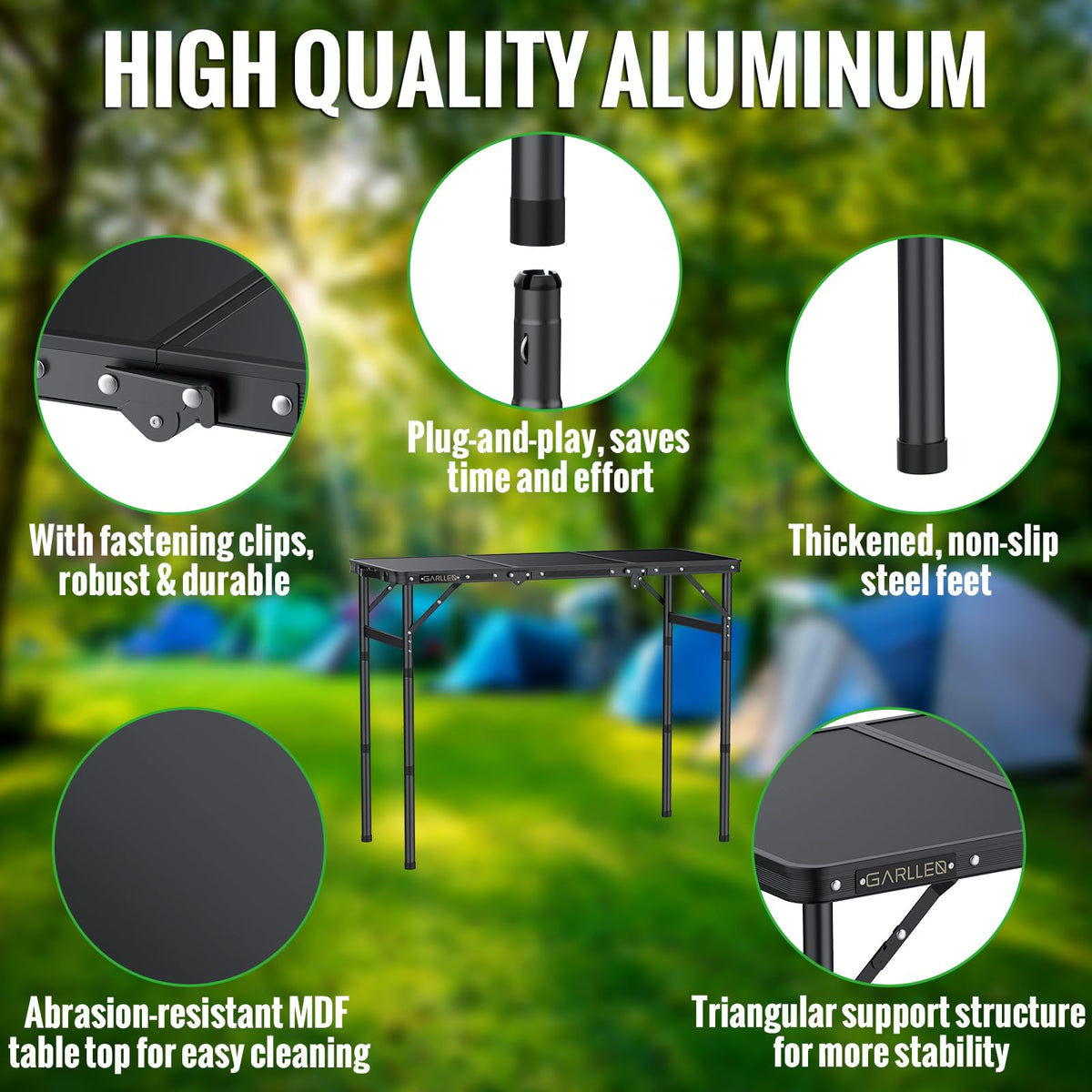 Folding Camping Table 3 Adjustable Height V235820