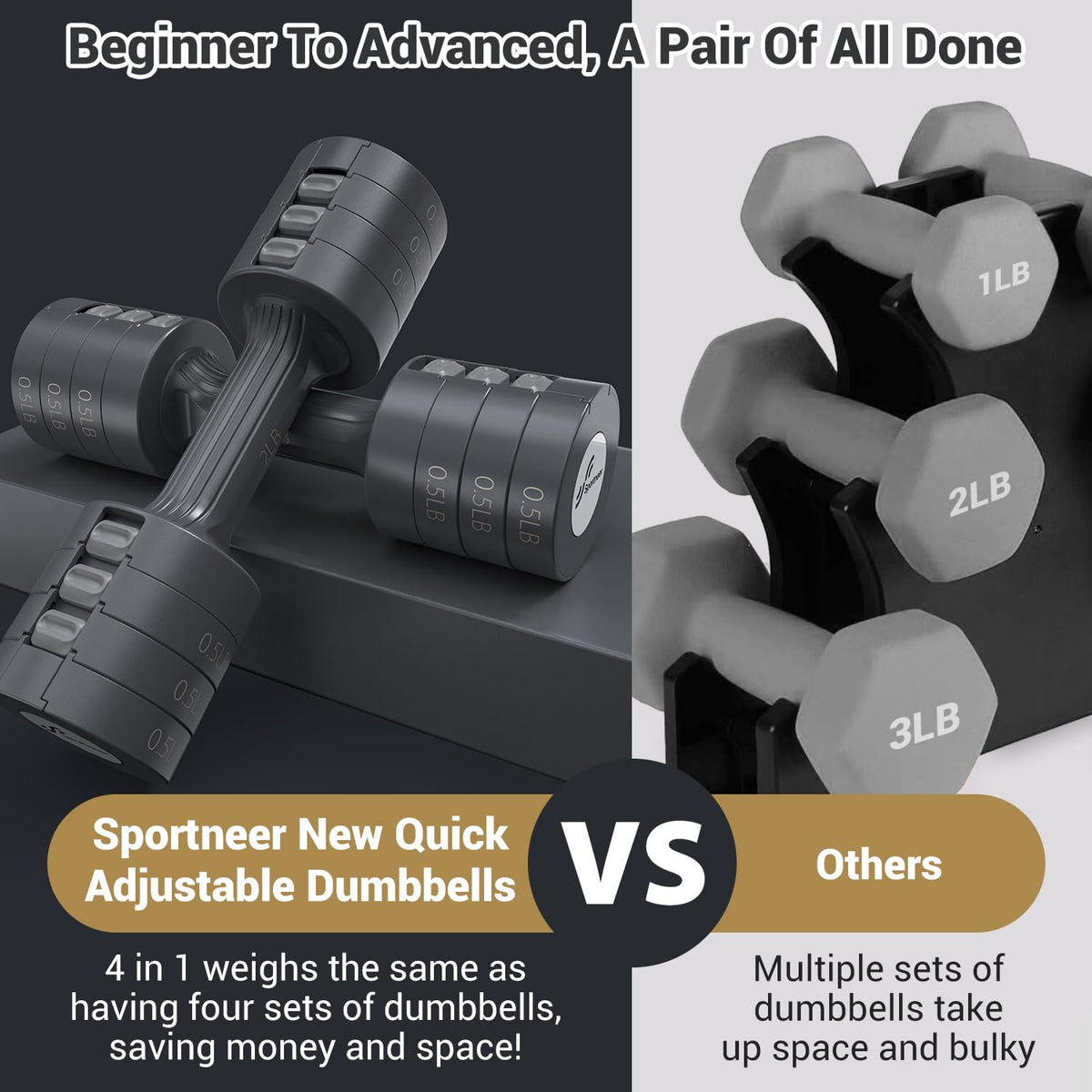 Adjustable Dumbbells Hand Weights Set G6614