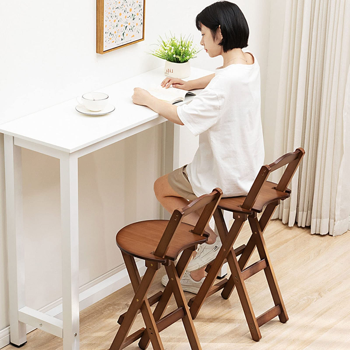 Folding Bar Stool Bamboo Kitchen Stools Z211970