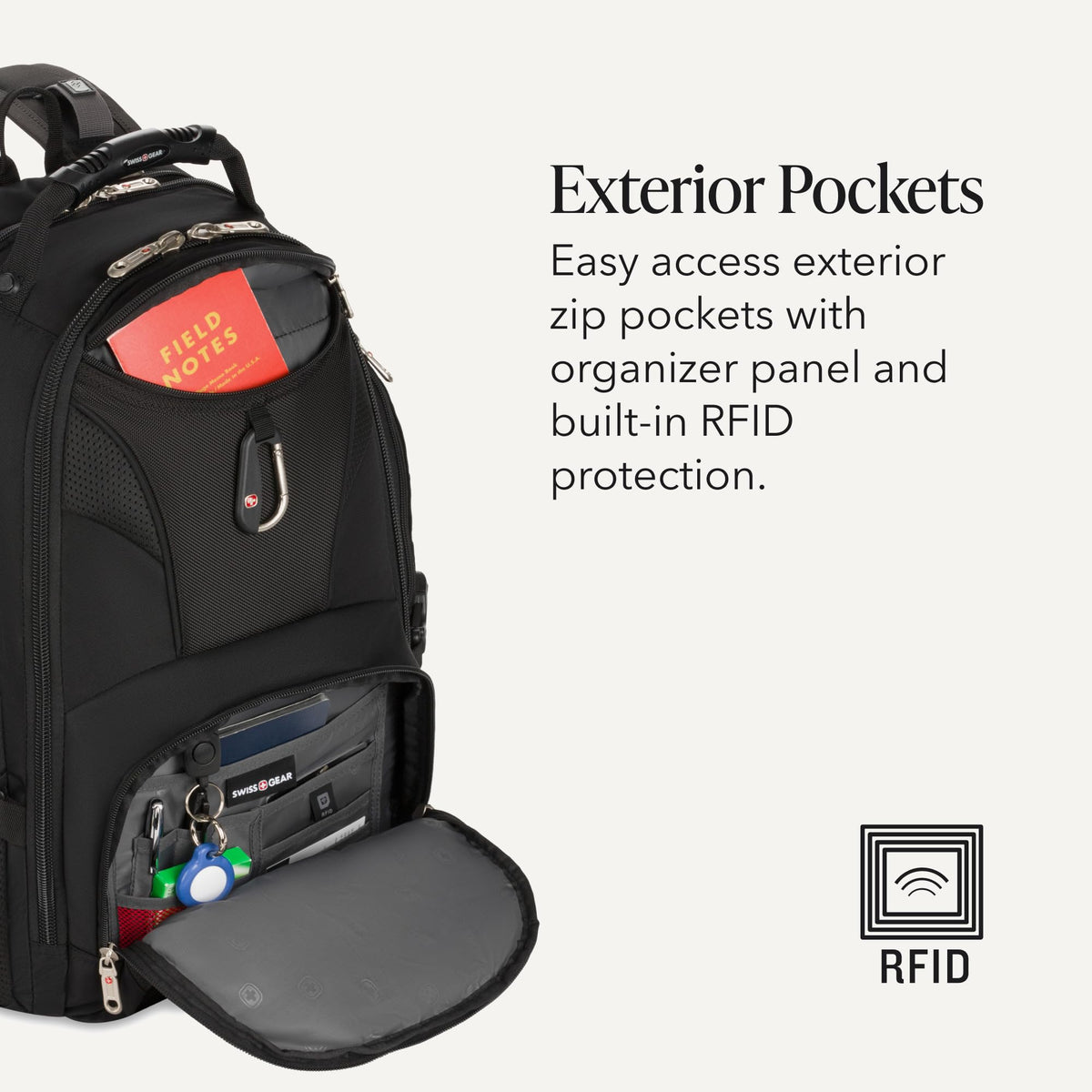 Black 17-Inch Laptop Backpack with Tablet Pocket A237211