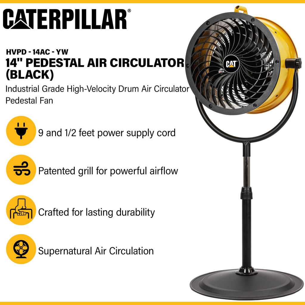 14” High-Velocity Pedestal Drum Fan 4-Speed 2,300 CFM A478