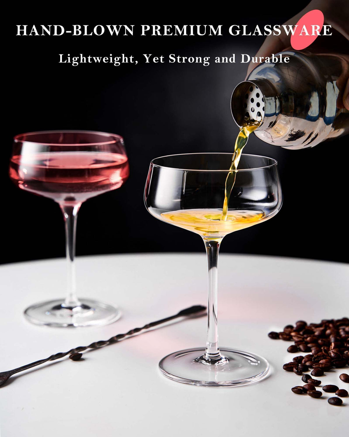 Crystal Coupe Glasses Set of 4, 10 Oz D800