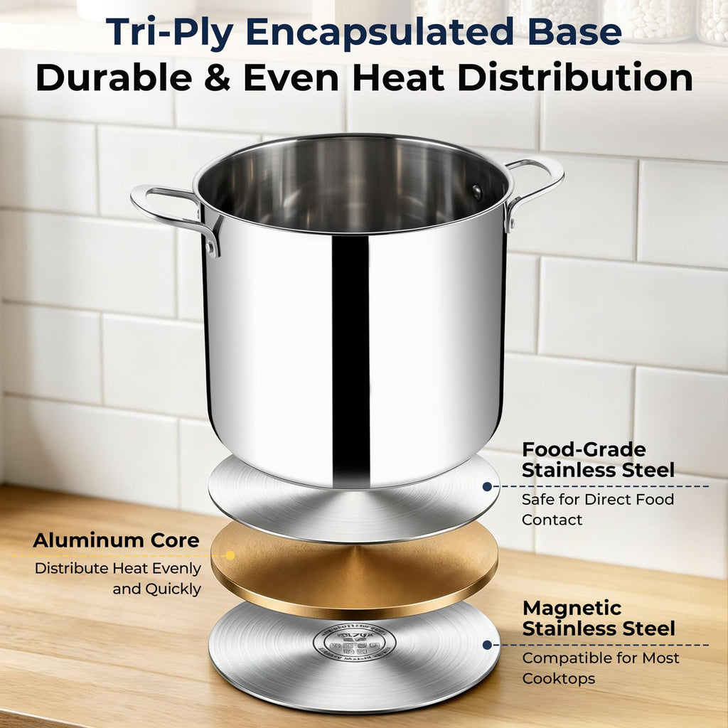 12 Qt Stainless Steel Stock Pot with Lid V95540