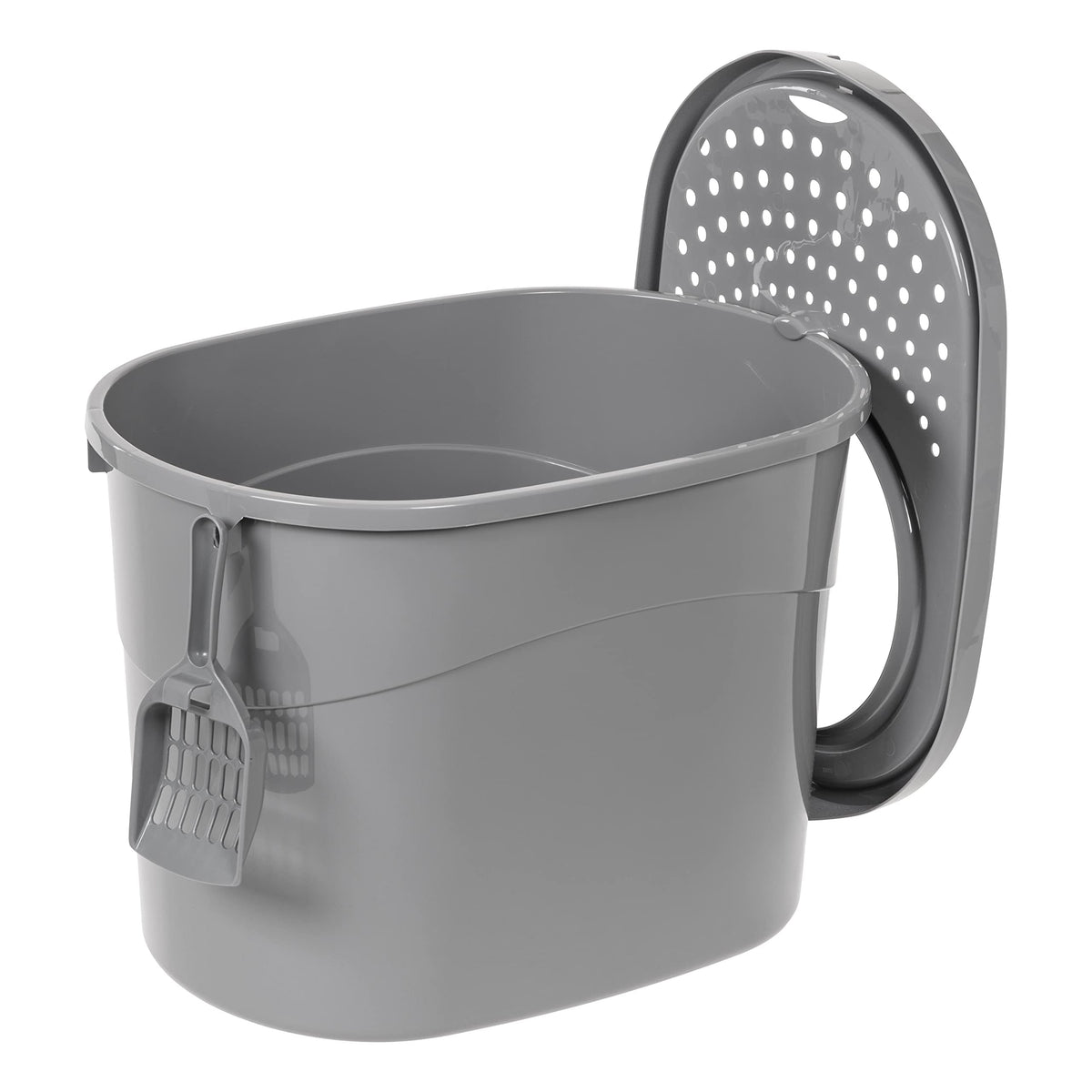 Large Top Entry Cat Litter Box with High Sides and Scoop P211425