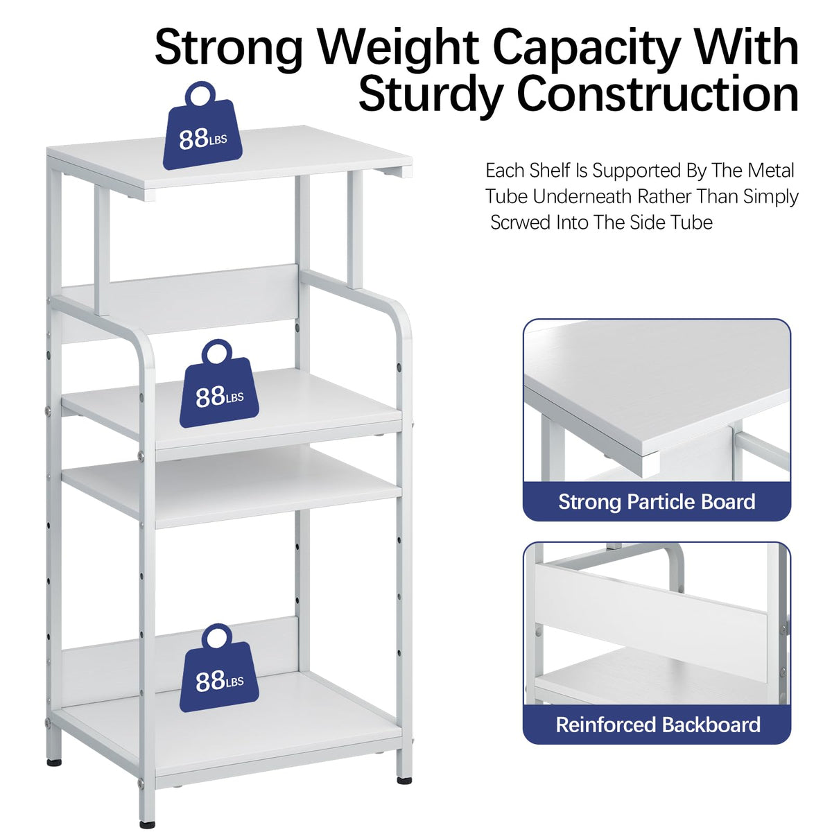 4-Tier Printer Stand with Storage Shelf V602148