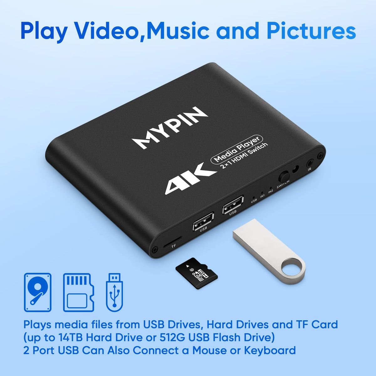 4K@30 Media Player with HDMI Out Switch V20042