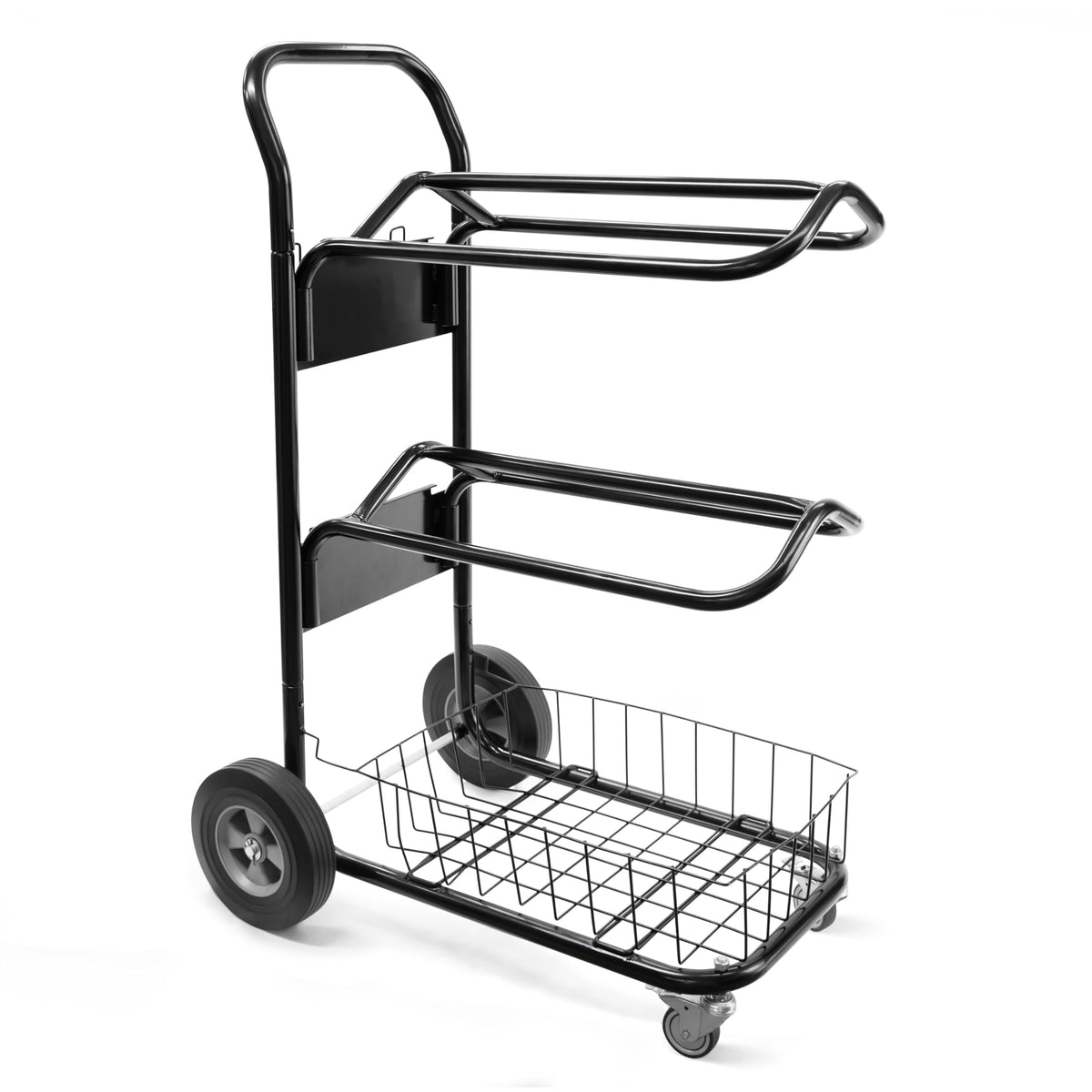 220 Lbs Rolling Saddle Rack Cart with Basket G401494