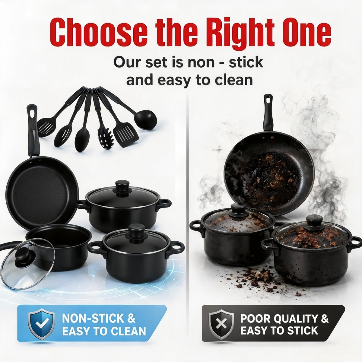 12 Piece Non Stick Cookware Set U250166