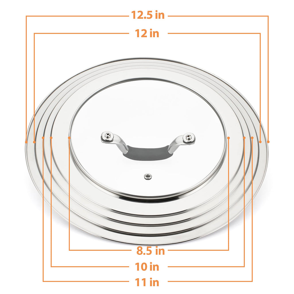 Stainless Steel Universal Lid for Pans Pots Fits 8.25 9 10 11 12 Inch T96268