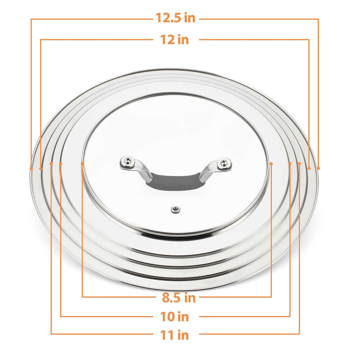 Stainless Steel Universal Lid for Pans Pots Fits 8.25 9 10 11 12 Inch T96268