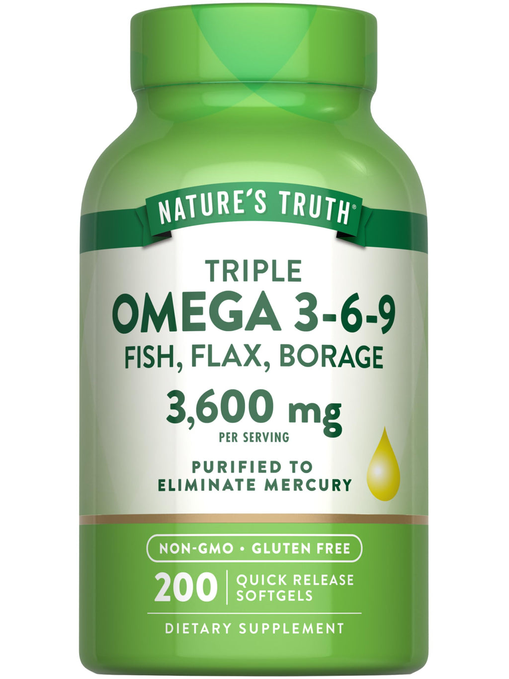 Omega 3 6 9 3600mg 200 Softgels E3163