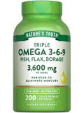 Omega 3 6 9 3600mg 200 Softgels E3163