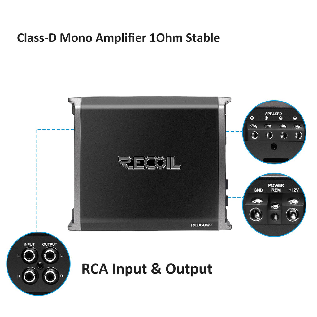 1320 Watts Class-D Car Audio Mono-Block Subwoofer Amplifier L164