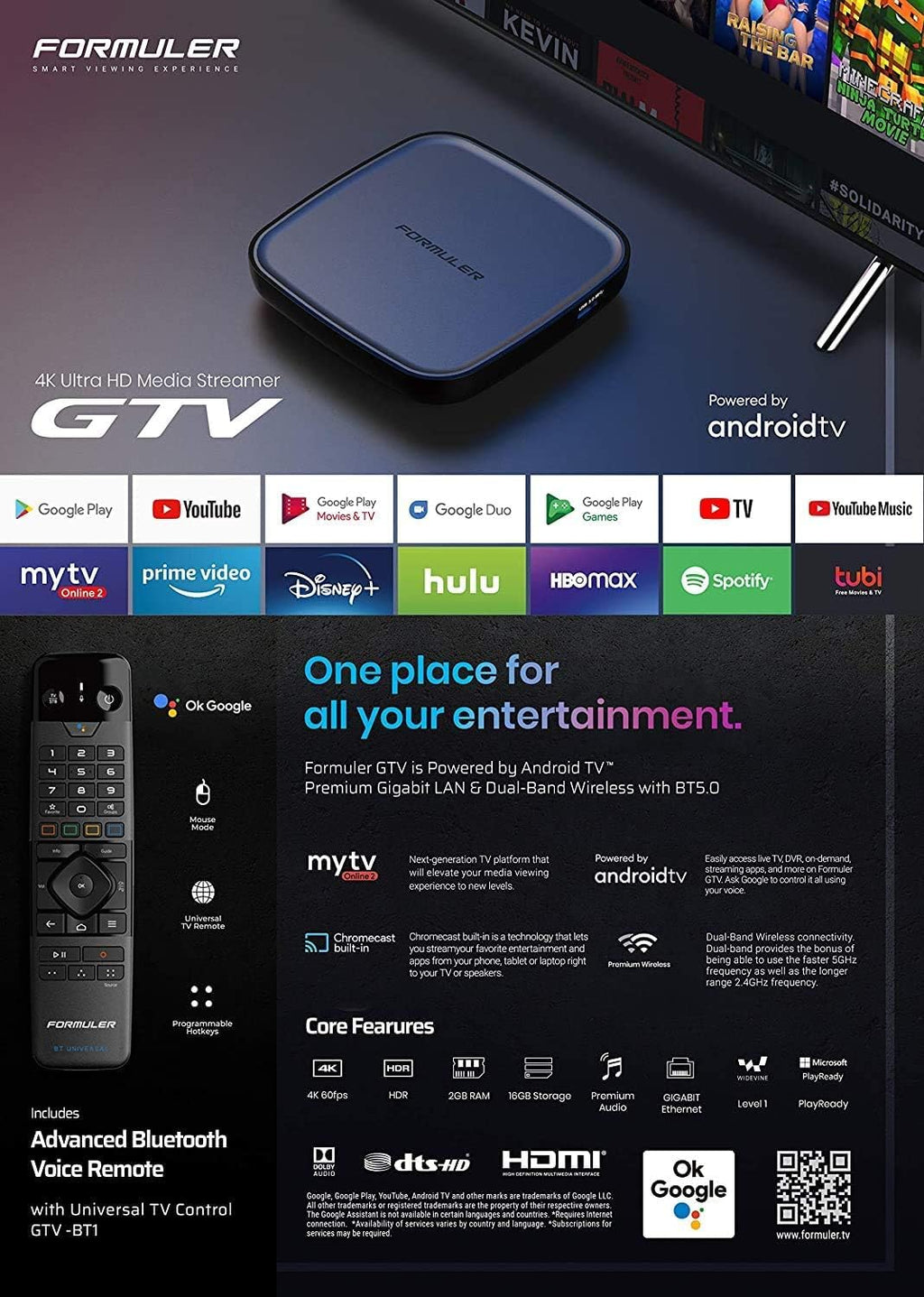 4K Media Streaming Box with Voice Remote G86664