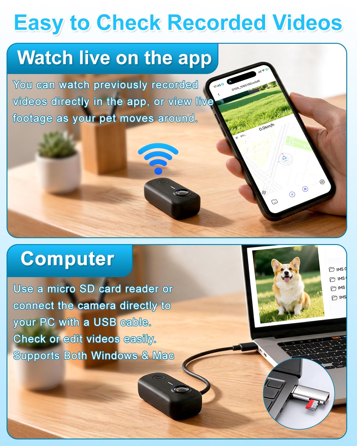 Cat Camera Collar with 1080P HD Video Record, XS-Size Pet POV Cam, 8GB SD Card N79391