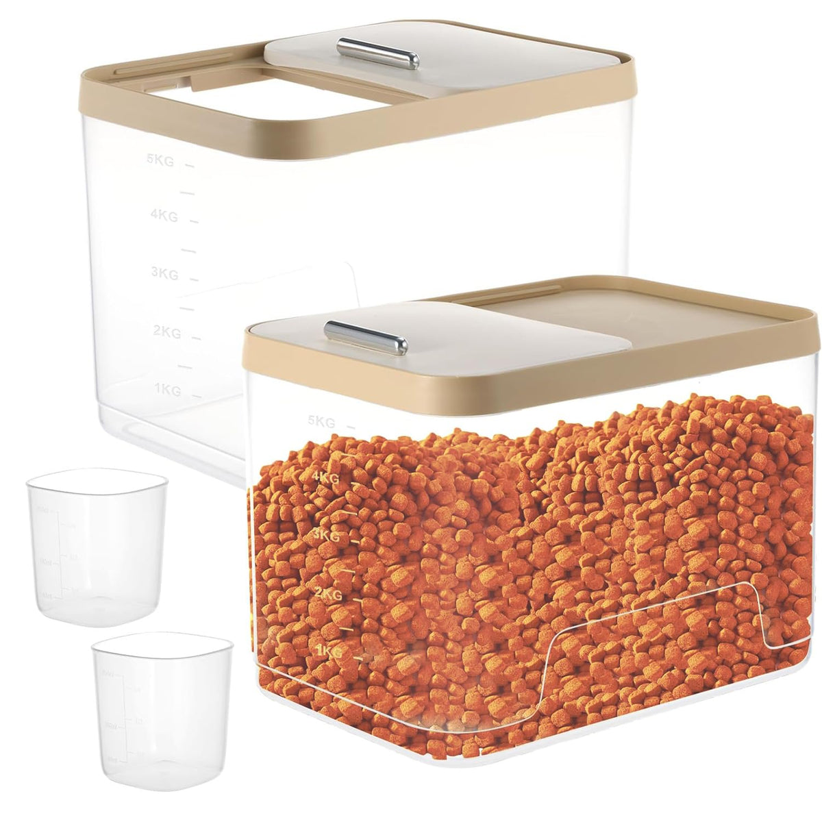 2 Pack 10 lb Clear Airtight Pet Food Storage Container D656504