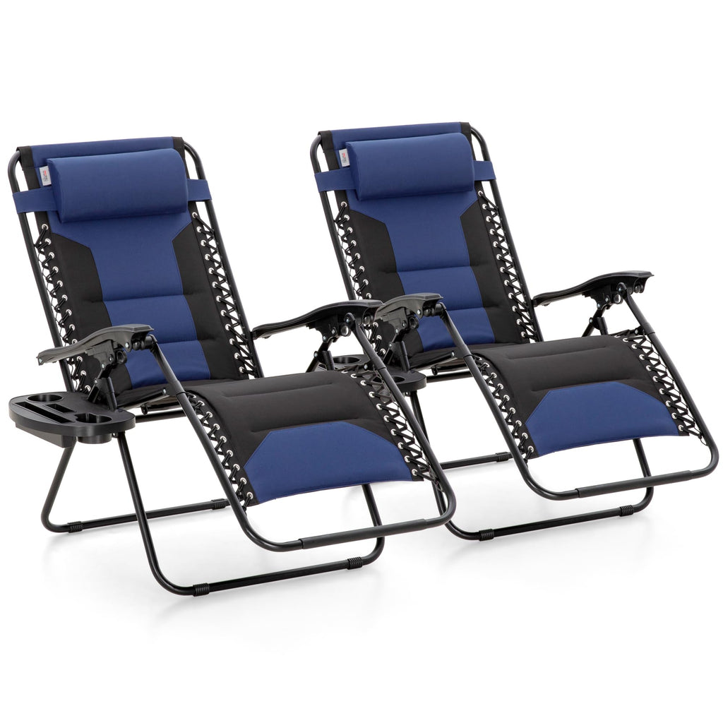 Foldable Zero Gravity Chair Set of 2 Blue X29869
