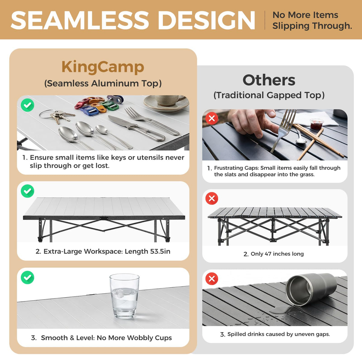 53.5" Heavy Duty Folding Camping Table O682870