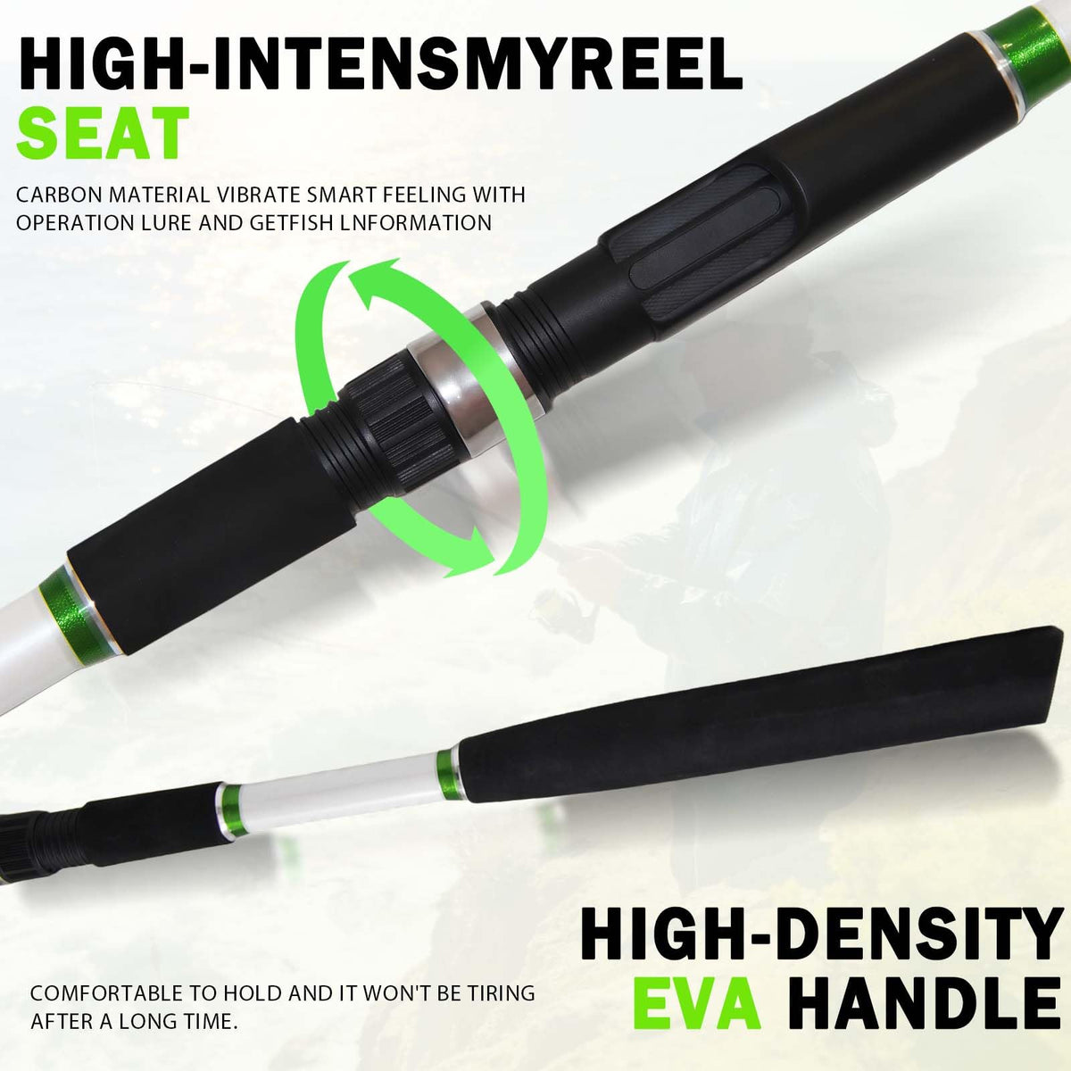 7' Medium Heavy Carbon Graphite Fiberglass Spinning Fishing Rod O364068