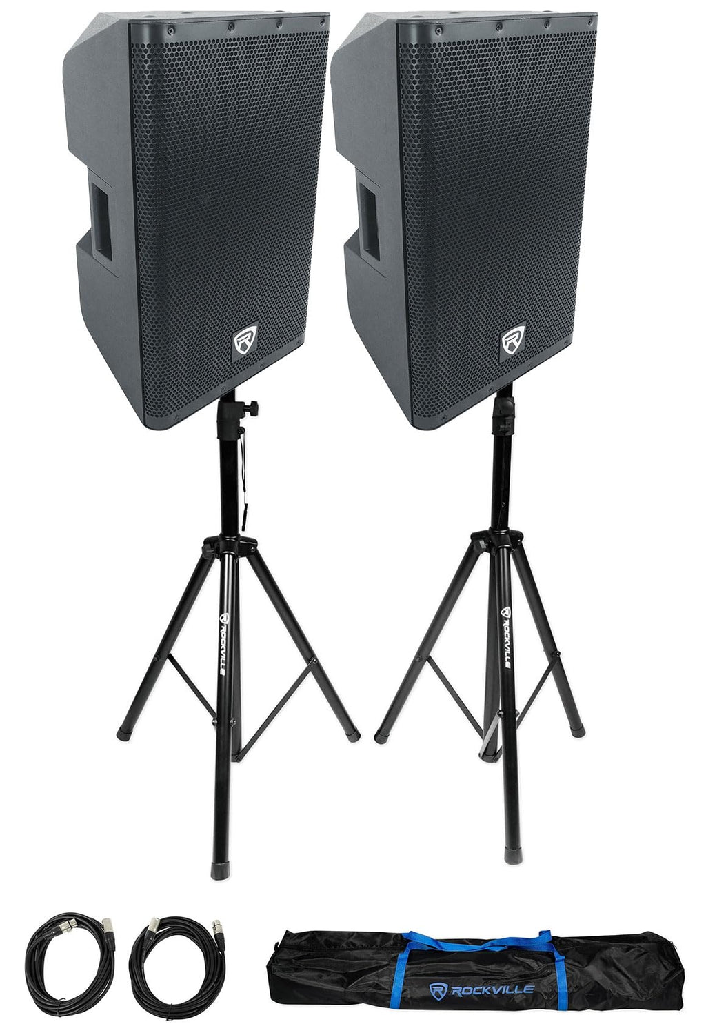 12" Powered DJ PA Speaker Pair with Stands G345