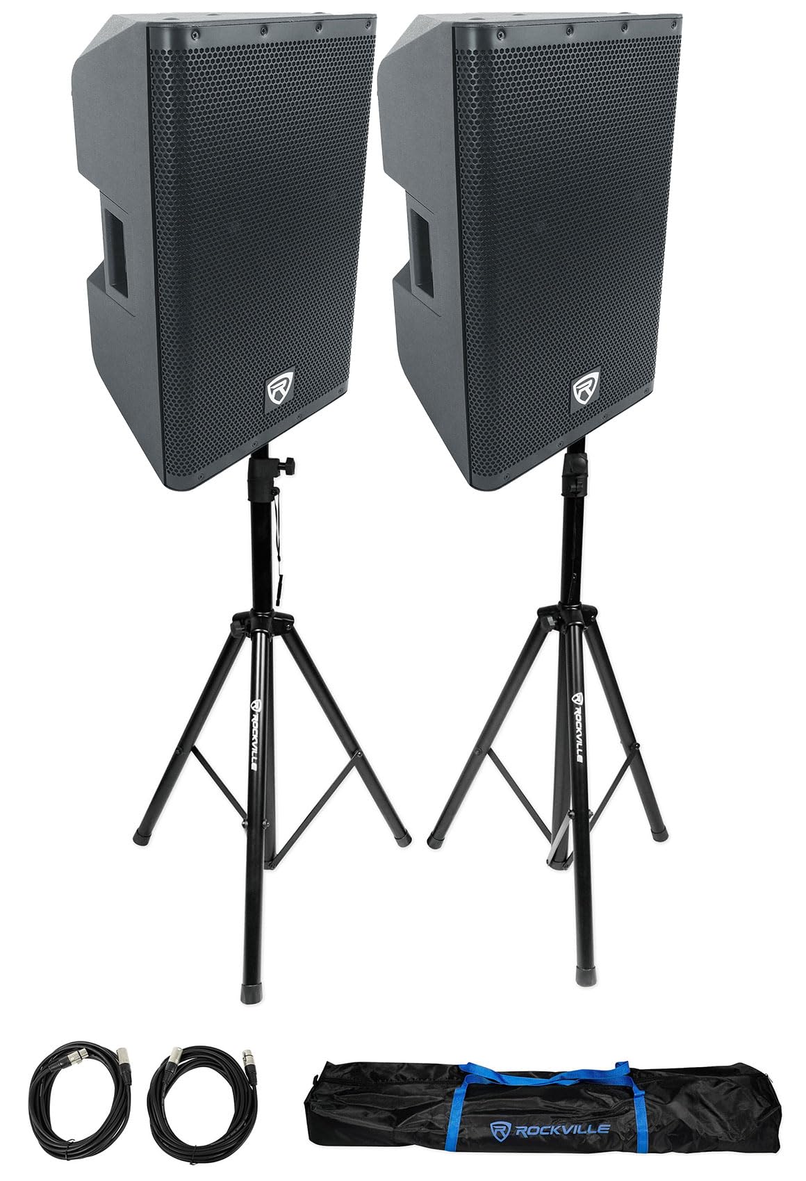 12" Powered DJ PA Speaker Pair with Stands G345