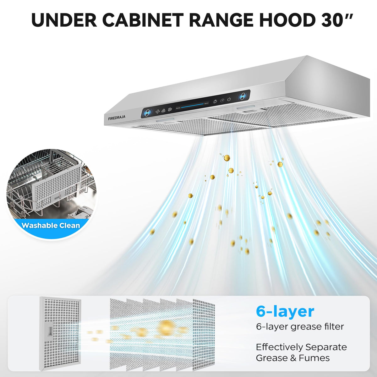 30 Inch 550 CFM Stainless Steel Under Cabinet Range Hood A660