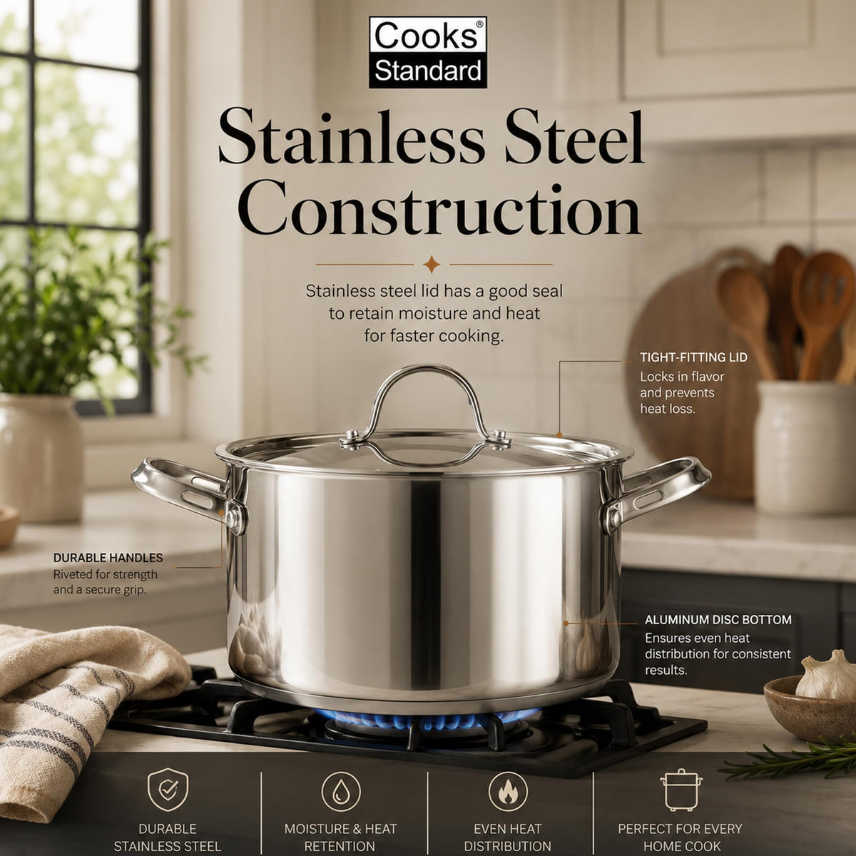 8 Quart Stainless Steel Stock Pot E64095