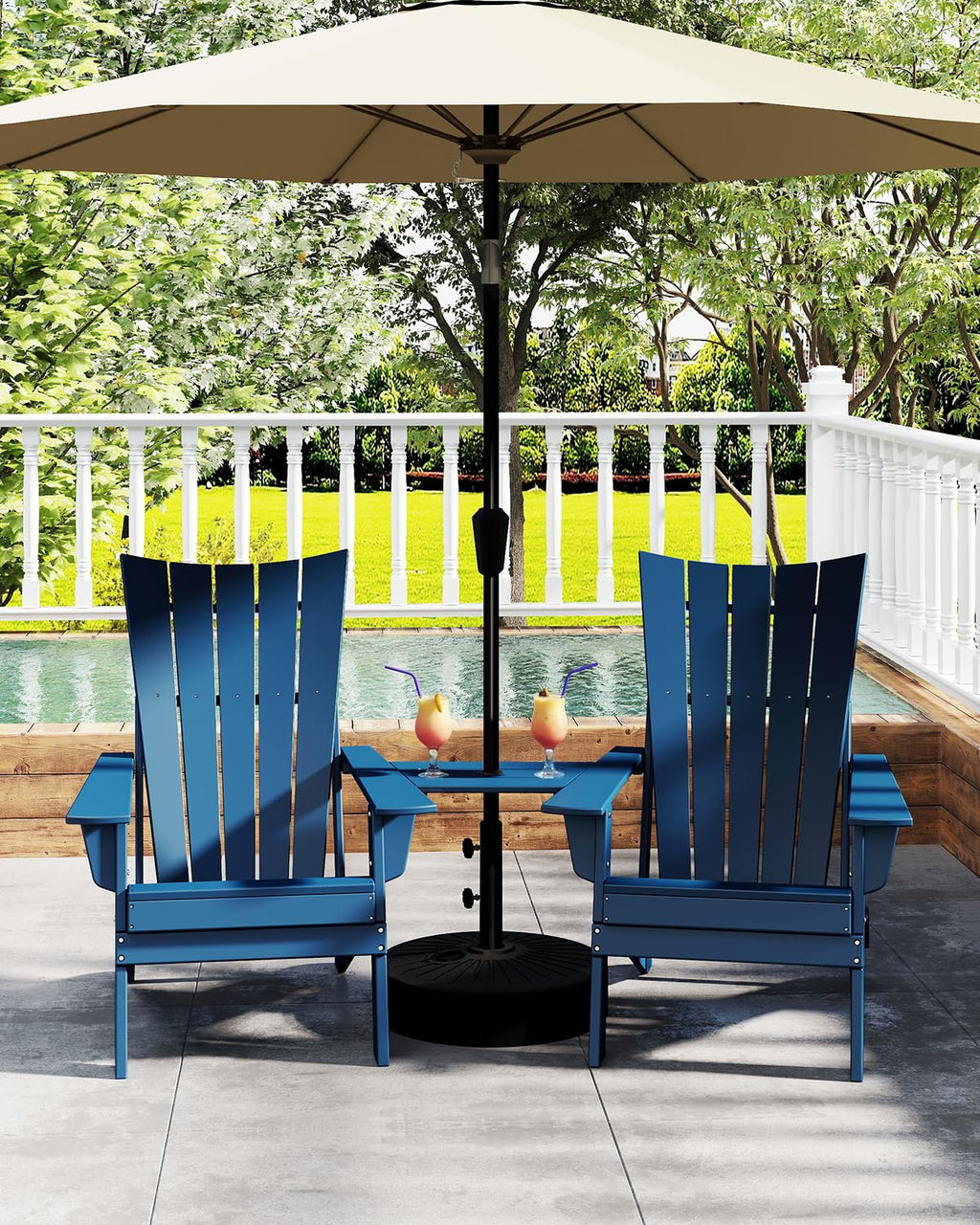 Blue Folding Adirondack Chairs Set of 2 B98470