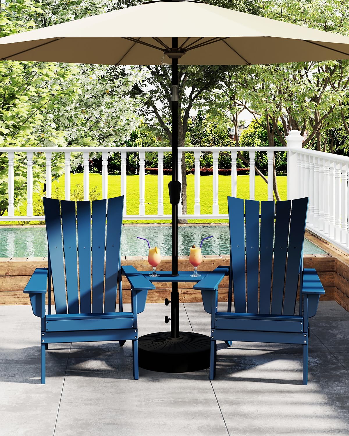 Blue Folding Adirondack Chairs Set of 2 B98470