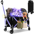 39" Collapsible Wagon with All-Terrain Wheels, 460 lbs Foldable Cart, Black Z124