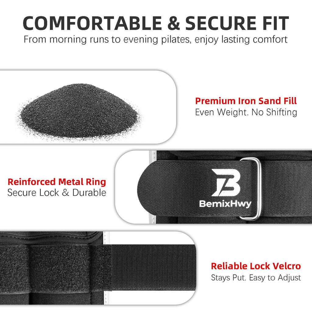 Adjustable Ankle Weights Set 1 Pair 2-10 lbs Y937426