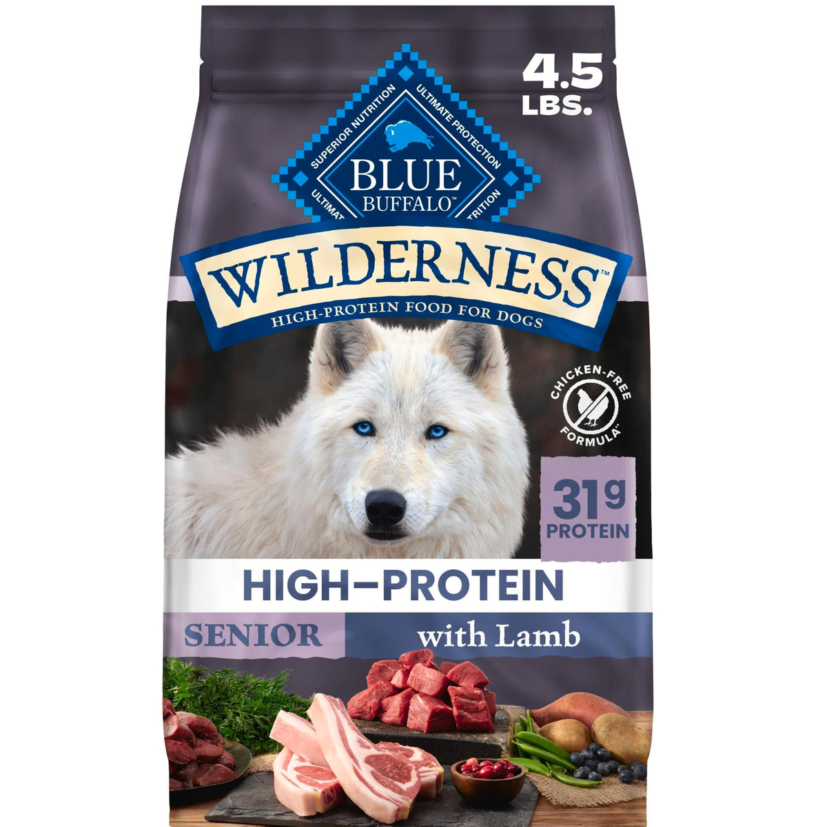 Lamb & Wholesome Grains Senior Dry Dog Food, 4.5 lb R97525