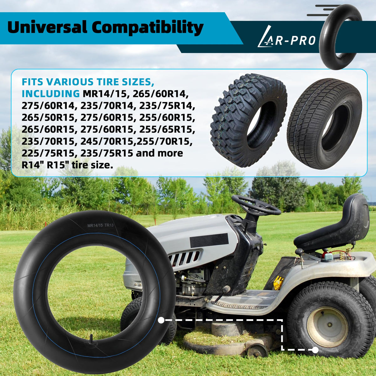 Heavy-Duty Tire Inner Tubes with TR13 Straight Valve Stems Butyl Rubber 1-Pack I3323