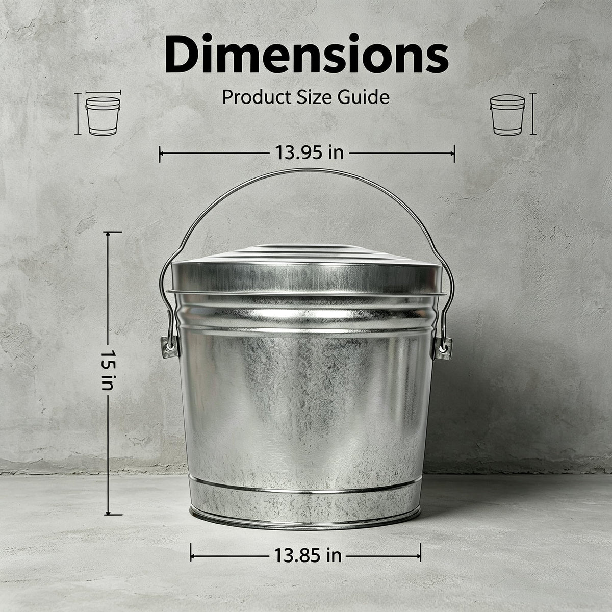 6 Gallon Galvanized Steel Storage Can with Locking Lid P58413