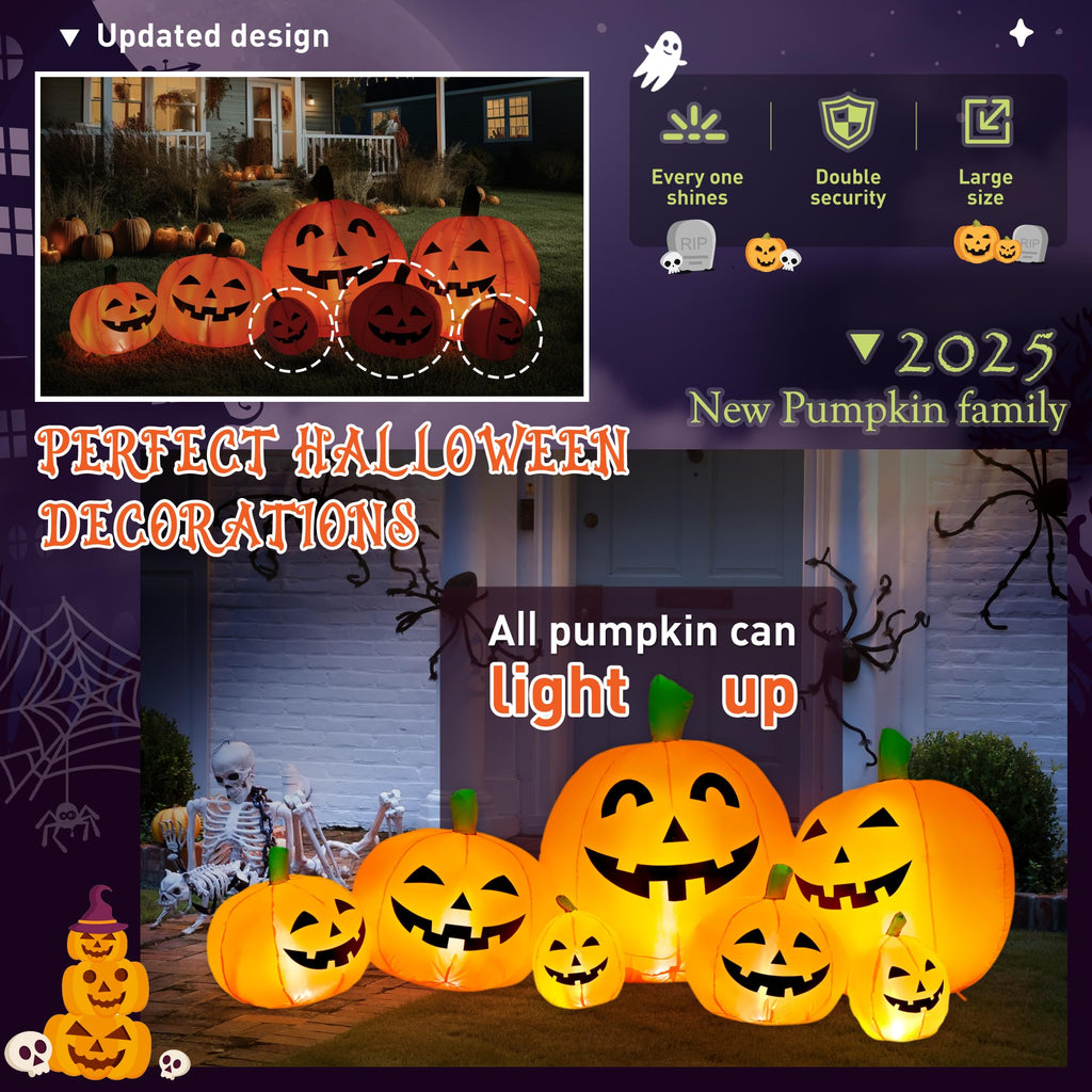 7.5FT Halloween Inflatables Outdoor Decorations Pumpkin H62922