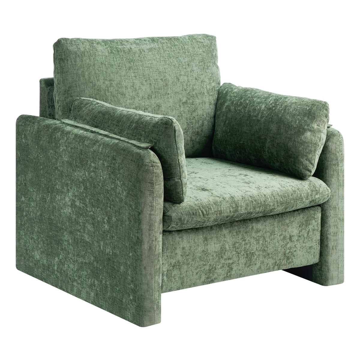 Oversized Green Accent Chair with Padded Arms P693