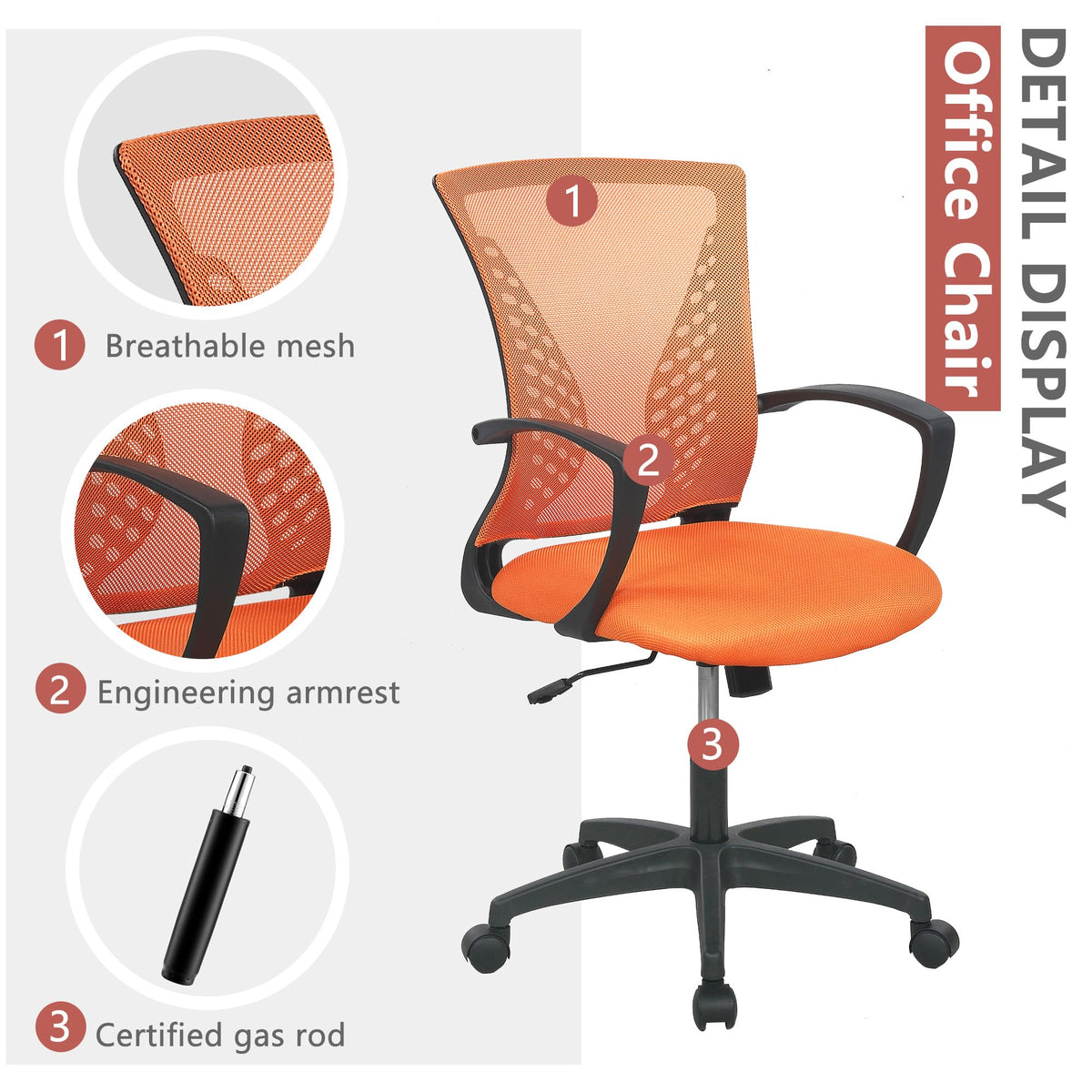 Orange Ergonomic Mesh Gaming Chair J6920