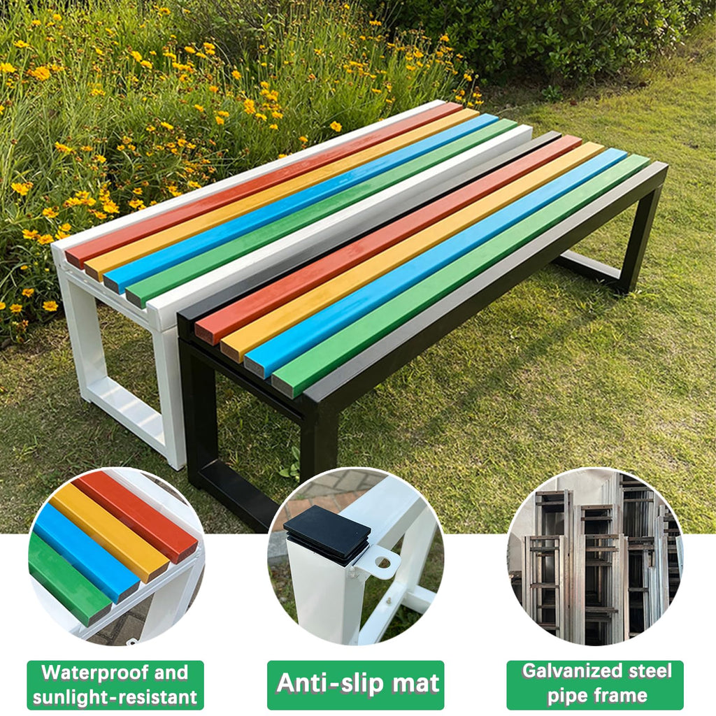 Weatherproof Metal Garden Bench 150 × 40 × 45 cm W565770