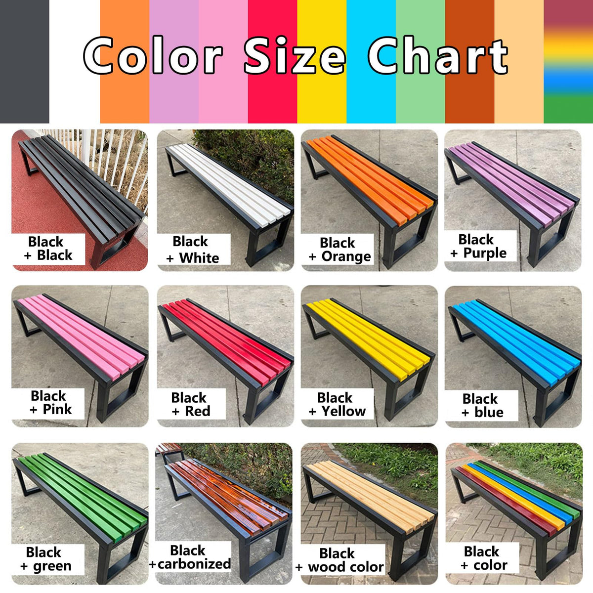 Weatherproof Metal Garden Bench 150 × 40 × 45 cm W565770