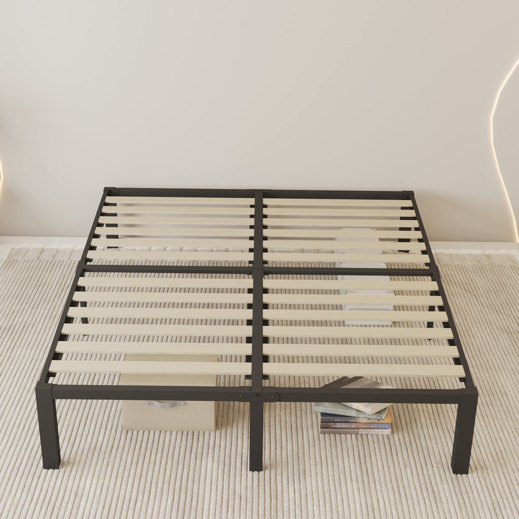18 inch Queen Size Heavy Duty Platform Bed Frame with Wood Slats C924214