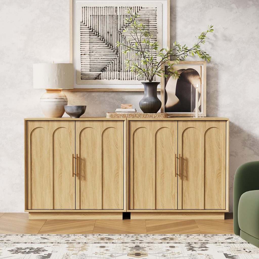 31.5" Oak Sideboard Buffet Cabinet with Storage C523