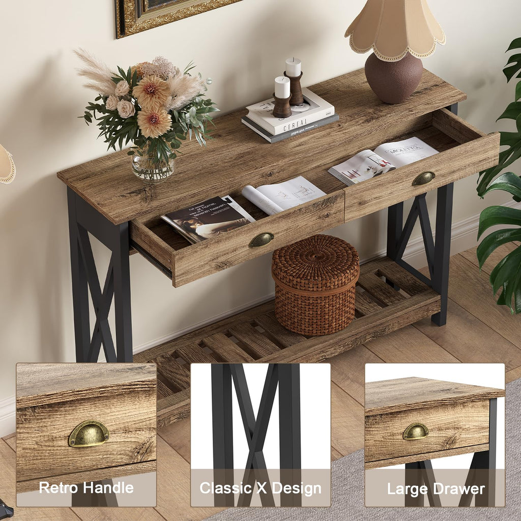 Farmhouse Console Table with Drawer T50108
