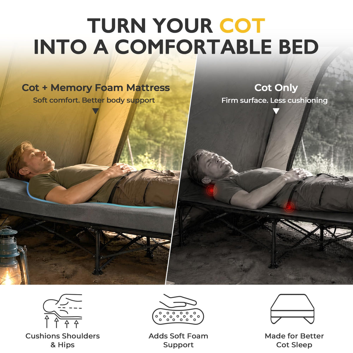 3 Inch Memory Foam Camping Mattress Pad K66245