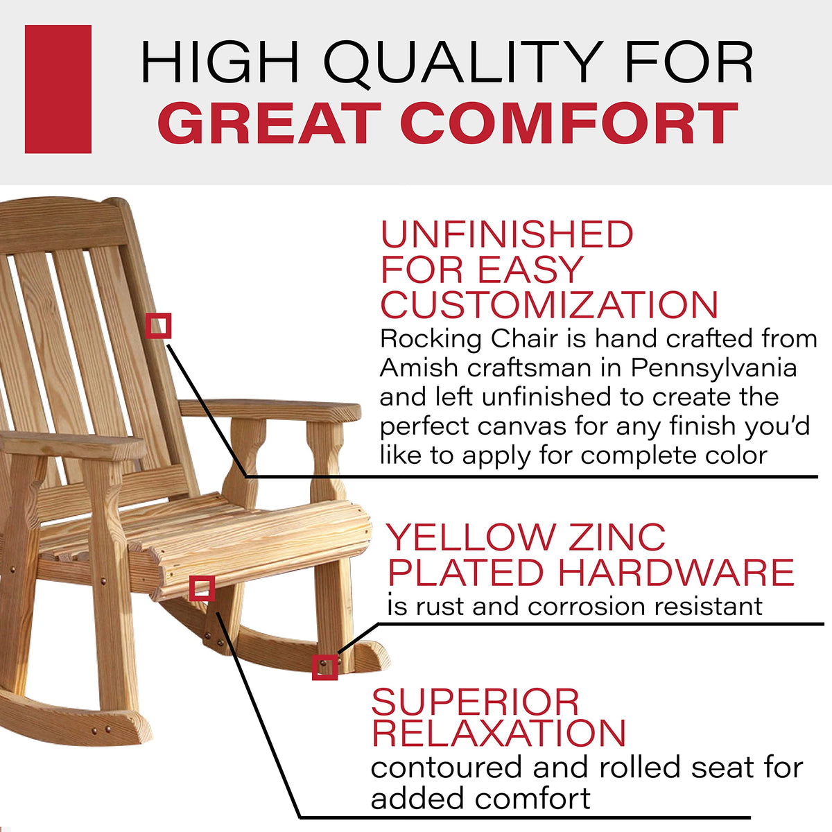 Heavy Duty Pressure Treated Rocking Chair X208053