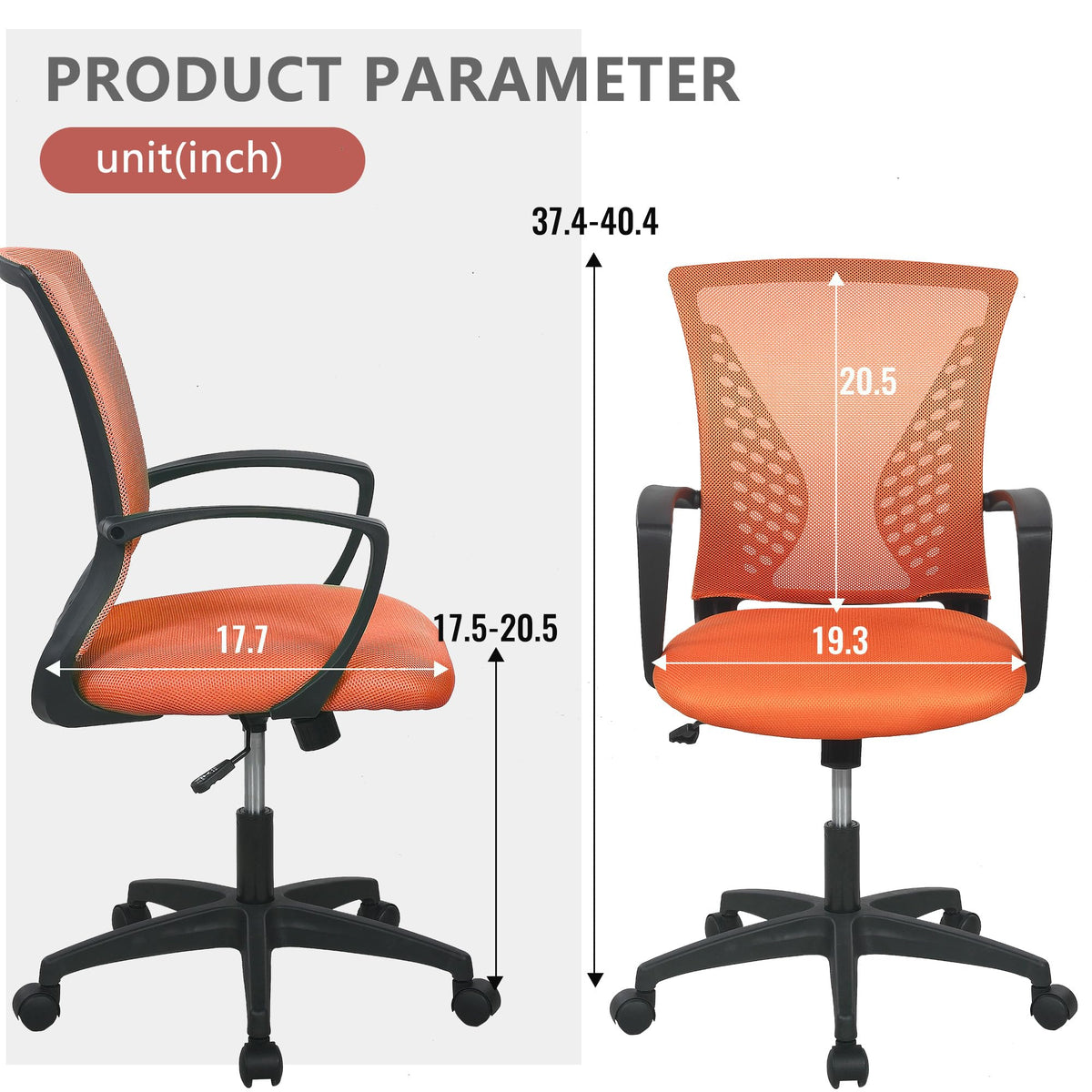 Orange Ergonomic Mesh Gaming Chair J6920