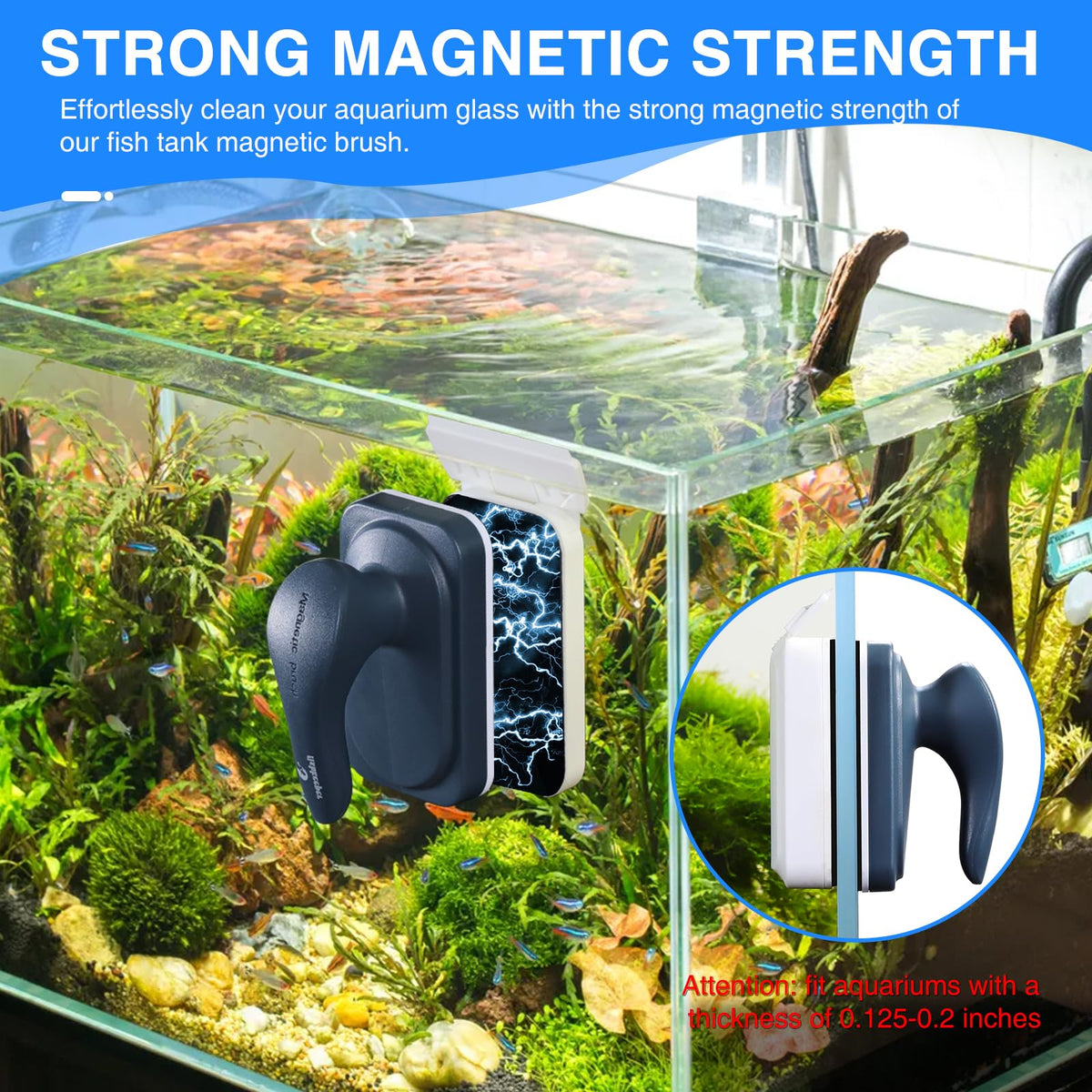 Aquarium Air Pump and Magnetic Glass Cleaner W44140