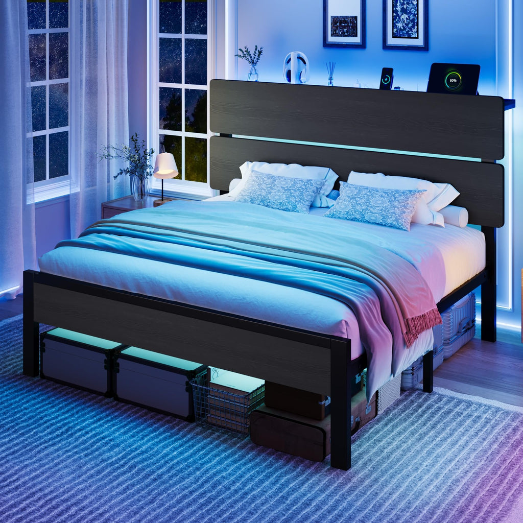 Full Size Bed Frame with Charging Station A223201