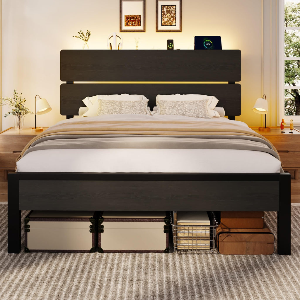 Full Size Bed Frame with Charging Station A223201